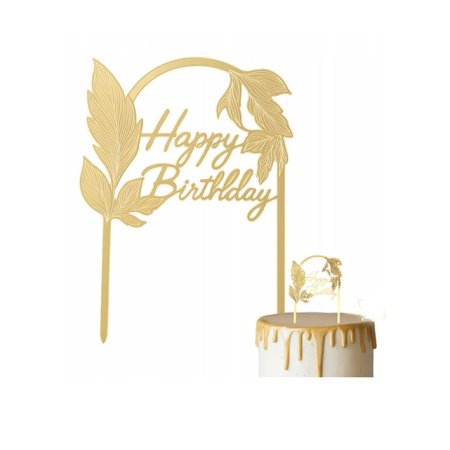 توبر Happy Birthday ذهبي